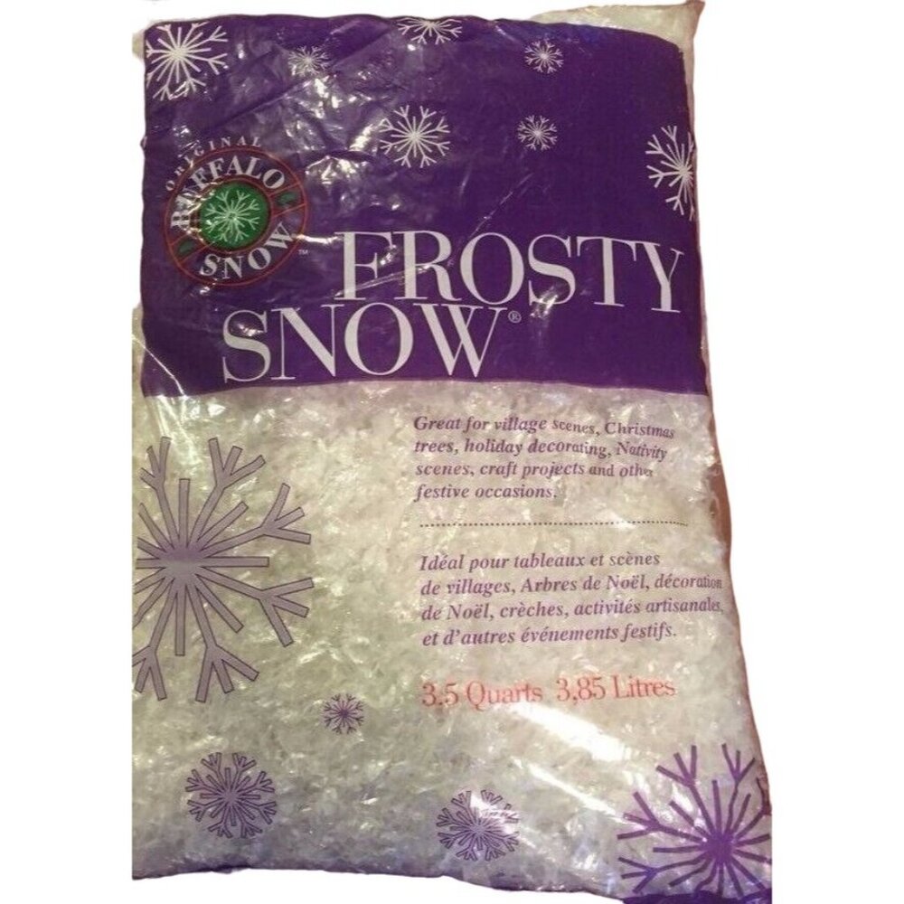 Buffalo Snow Frosty Flakes Bag Christmas Village Craft Artificial Fake 3.5 Quart